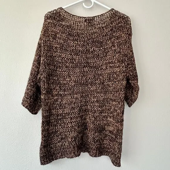 Massimo Dutti Chunky loose knit short sleeve sweater quite luxury minimalist M - Picture 7 of 9